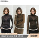 COCOBELLA撞色时尚 女混搭上衣UT3220 miu系高领微透视打底衫