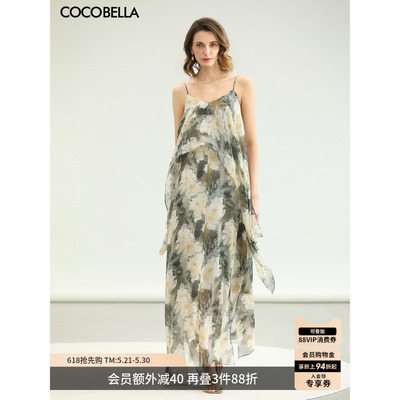 艺术风手绘花卉连衣裙