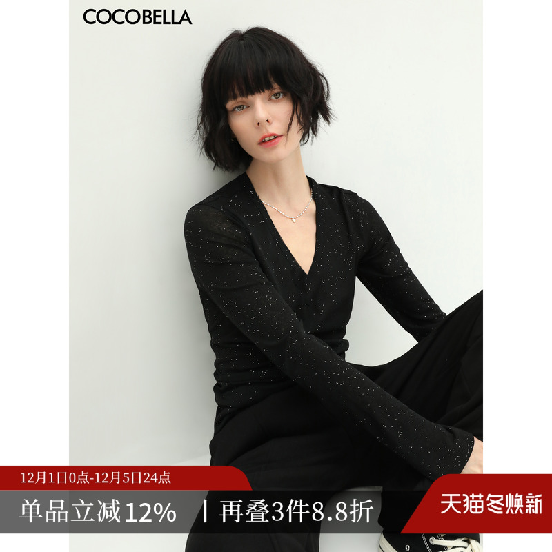 COCOBELLA两穿领型亮片针织衫