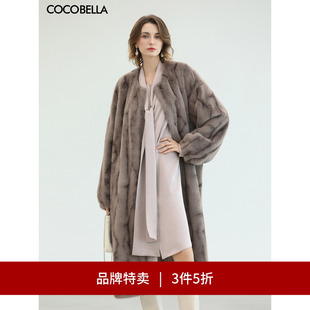 大衣毛呢外套WL605 COCOBELLA老钱风仿貂绒环保皮草长款 3件5折