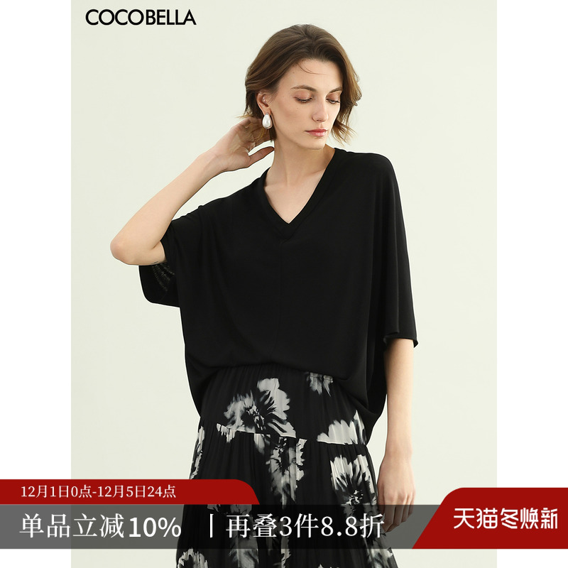 COCOBELLA微透视蝙蝠袖T恤