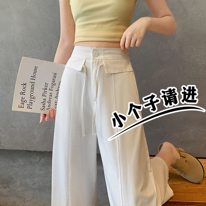 小众设计感荷叶花边阔腿弯刀裤女夏薄款高腰显瘦小个子气球九分裤