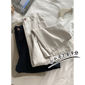 裤 女秋季 新款 145小个子七分水洗棉工装 显高百搭宽松直筒休闲裤 xxs