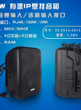 flykace 有源喇叭校园广播系统教室数字IP音箱  网络壁挂喇叭