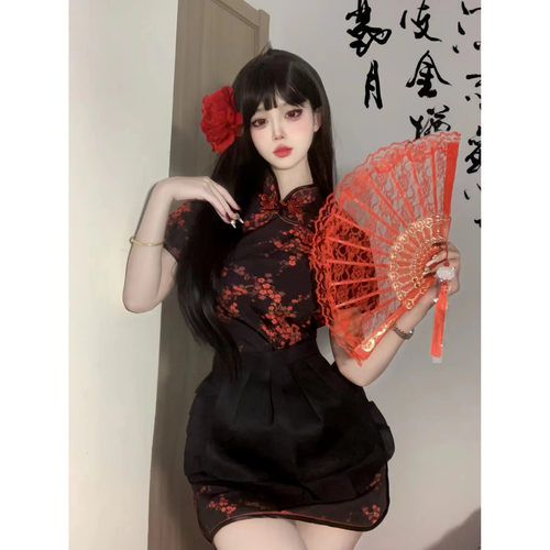新中式纯欲旗袍女仆睡衣套装