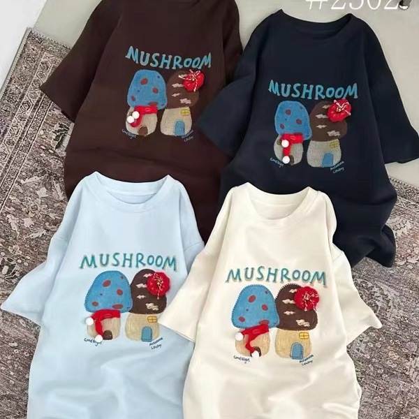 ZW卓娃2025冬季加厚宽松圆领T恤