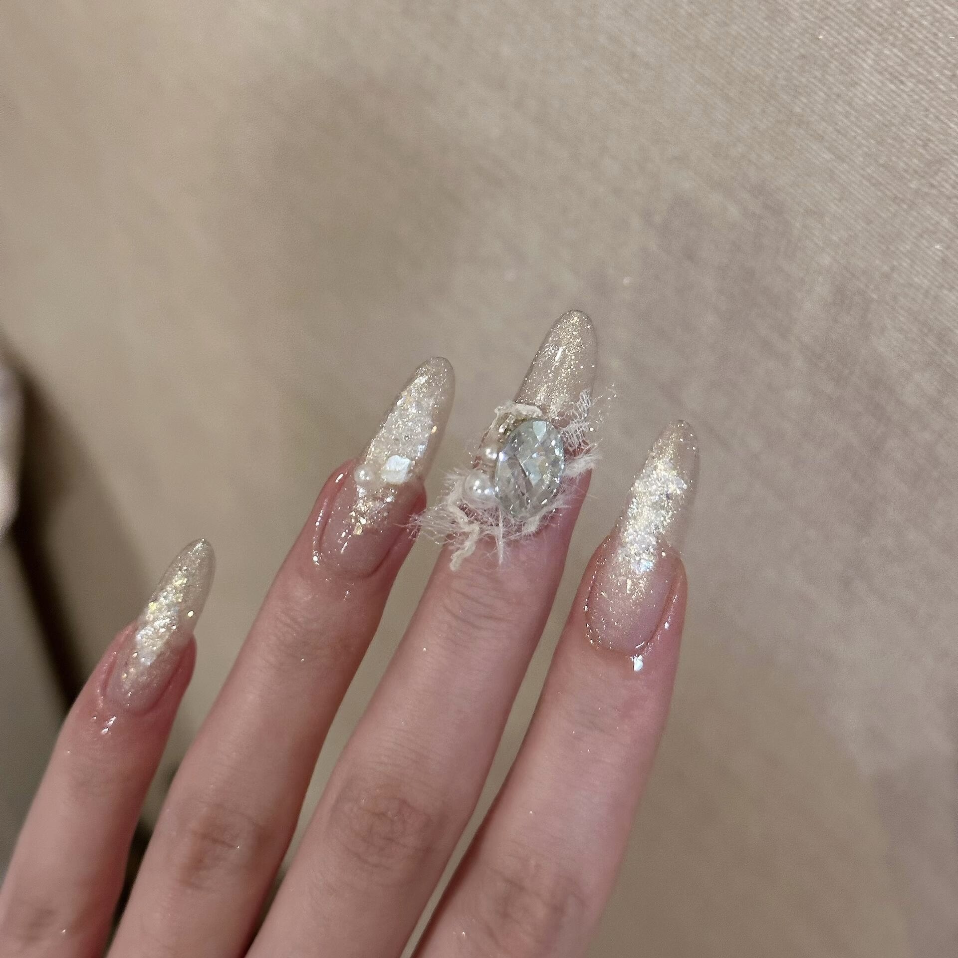 手工定制穿戴美甲长款新年战甲爆闪裸色奢华婚甲新娘孕妇可拆卸甲,彩妆/香水/美妆工具,穿戴甲/甲片,淘宝优惠券,粉丝福利购,淘宝优惠卷