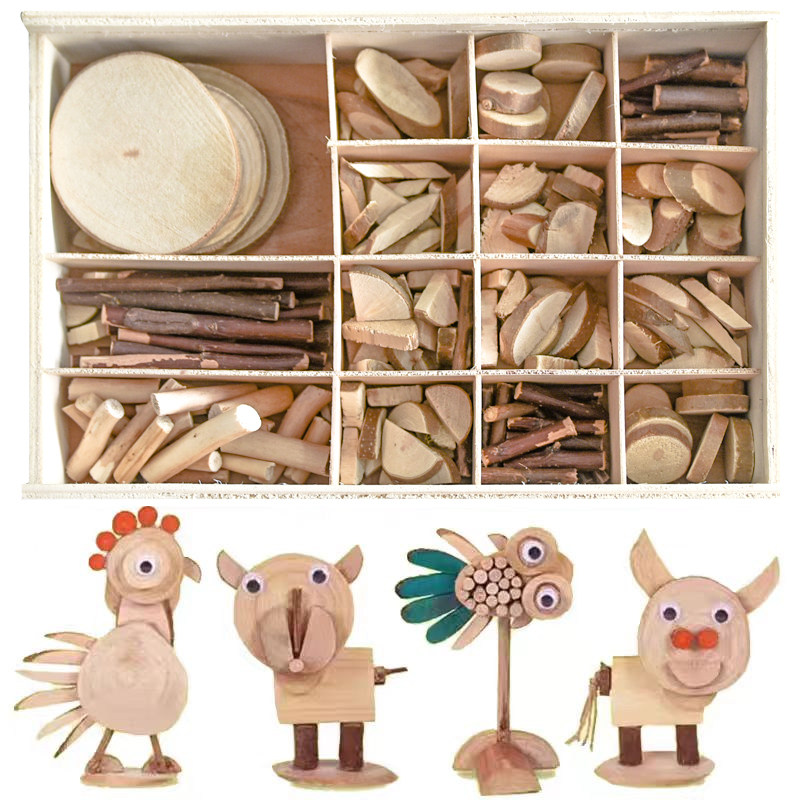 幼儿园环创手工diy木片树枝原木学校操作区角区域活动布置材料