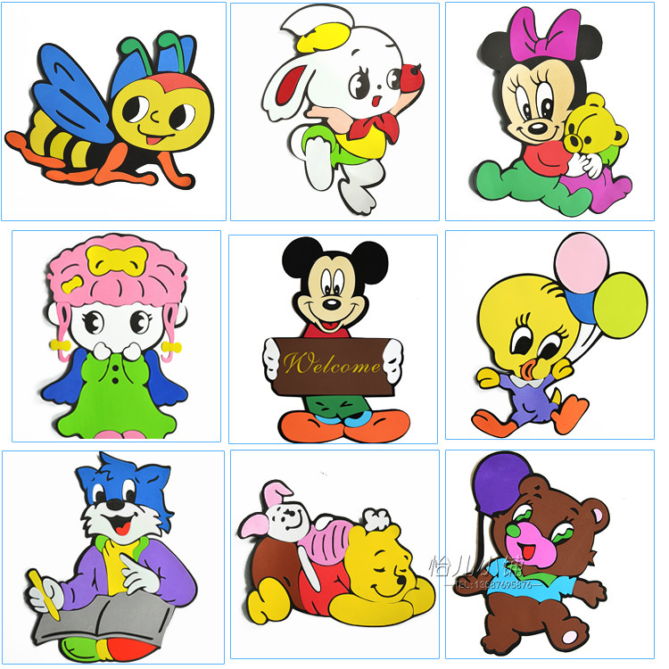 幼儿园装饰品 pvc墙贴 eva卡通贴图 泡沫贴画 超软海绵卡通贴图