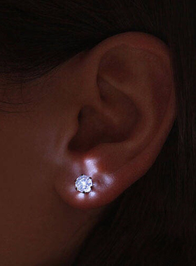 led发光耳钉蹦迪饰品Rave装备电音节夜店酒吧演出发光耳环情侣