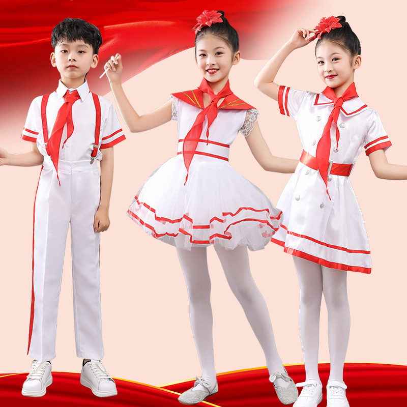 男女简约大合唱红歌演出服厂家