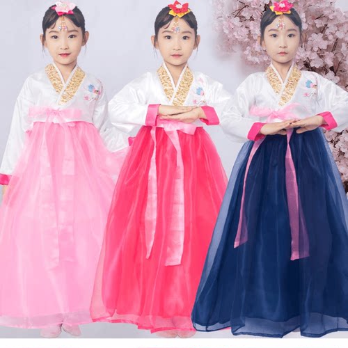 传统韩国表演韩服男朝鲜族童装宝宝古装小孩服装儿童女春夏女童出