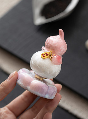 喜确JASMIN|结晶釉小葫芦转转摆件葫芦陶瓷底座家居办公室工艺品
