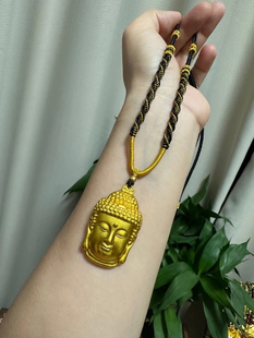 平安福佛头重工高定黑绳项链