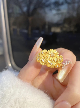 繁花锦簇戒指女款轻奢小众设计感高级食指戒