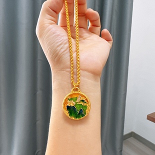 只此青绿圆牌吊坠配粗肖邦链60厘米 新款