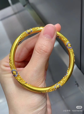 青花珐琅|莫比乌斯兰花花丝手镯繁花似锦古法国风