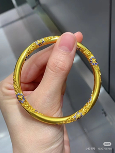 莫比乌斯兰花花丝手镯繁花似锦古法国风 青花珐琅