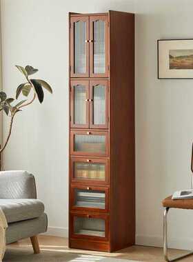 实木餐边柜靠墙一体客厅小立柜酒柜厨房置物架橱柜窄型收纳储物柜