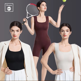 自带胸垫无痕悬浮内衣收腹束腰瘦身提臀连体束身塑形塑身衣美体