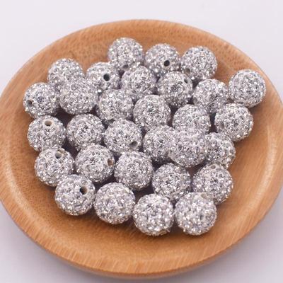 4/6/8/10MM软陶镶钻球 DIY饰品手工串珠配件材料水钻球 隔珠 散珠