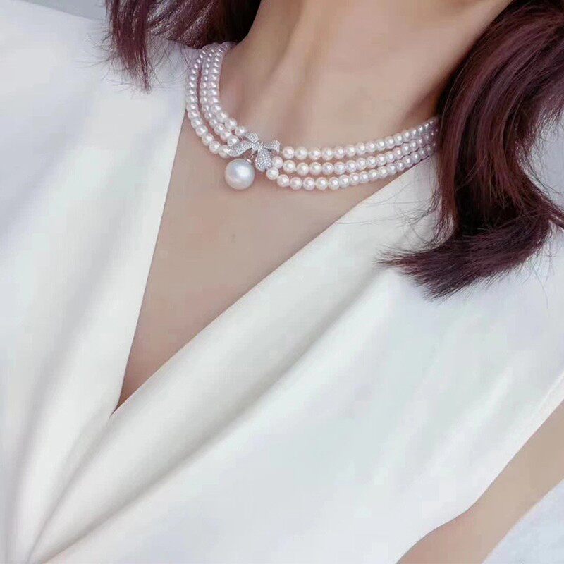 diy饰品配件铜镀银蝴蝶结双排扣三排扣珍珠手链项链扣毛衣链搭扣