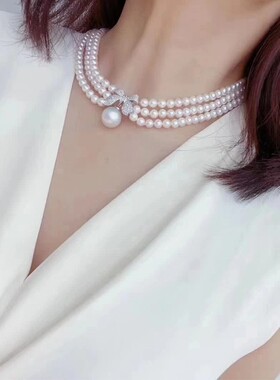 diy饰品配件铜镀银蝴蝶结双排扣三排扣珍珠手链项链扣毛衣链搭扣