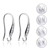 手工DIY配件材料纯铜镀银耳环耳钩耳托耳坠耳线镶嵌锆石珍珠耳饰