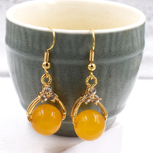 镀k金耳环配件吊坠托 diy饰品挂饰 耳坠纯铜镀银新款潮耳饰女气质