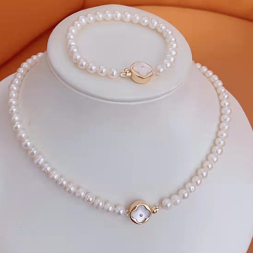 DIY配件贝壳插销扣子珍珠手链扣连接扣项链搭扣母贝雕工镀14k包金