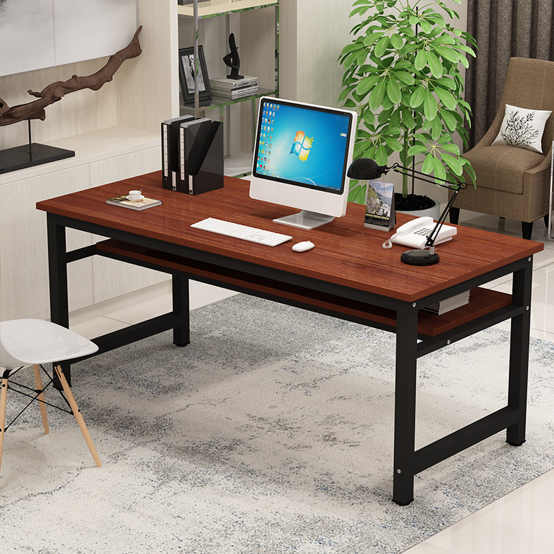 电脑台式桌简约长条桌子定制尺寸简易家用双层电脑桌学生极简书桌
