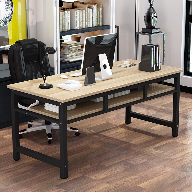 电脑台式桌简约长条桌子定制尺寸简易家用双层电脑桌学生极简书桌