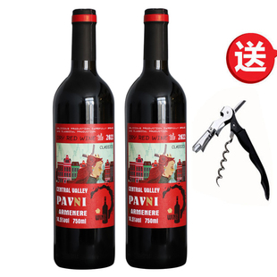 包邮 买一送一高档干红葡萄酒750ml送酒水 智利进口14.5度红酒正品