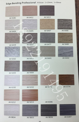 木纹皮纹亮光面PVC封边条对应富美家防火板专用配色收边条50mm