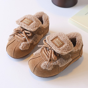 儿童棉鞋女童超好看冬鞋2025新款加绒保暖毛毛鞋男宝宝德训运动鞋