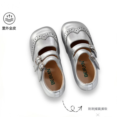 【贝然正品】内外真皮女童公主鞋