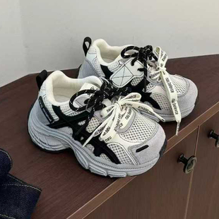 YG儿童百搭时尚防滑做旧男女童运动街舞鞋2026新款春季学生老爹鞋