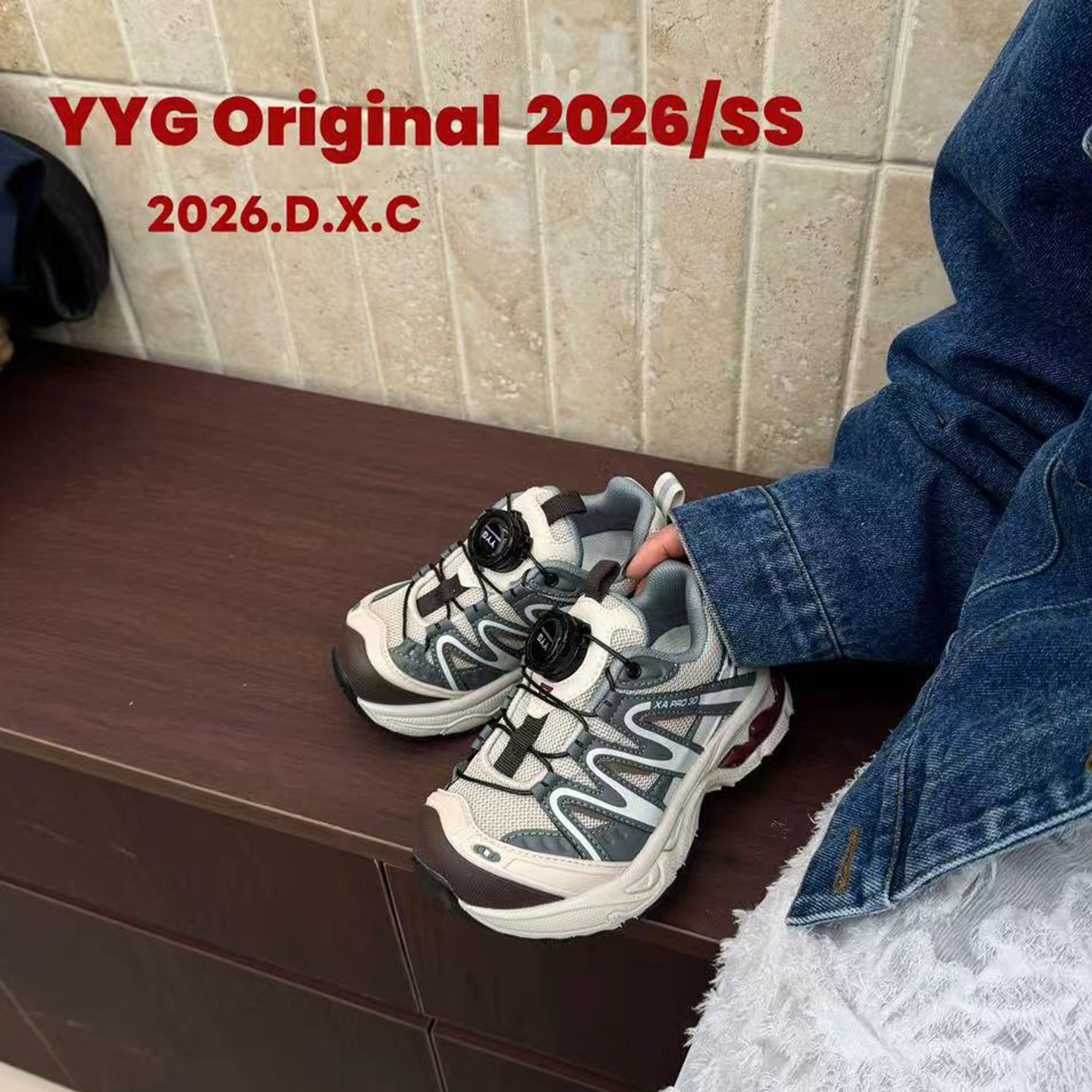 YG旋转扣儿童运动鞋2026春季新款男女童轻便软底老爹鞋防踢轻跑鞋