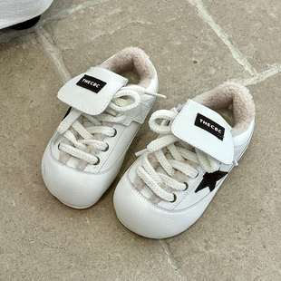 卡皮巴拉大头星星德训鞋儿童面包鞋男女童鞋子2025新款冬加绒棉鞋