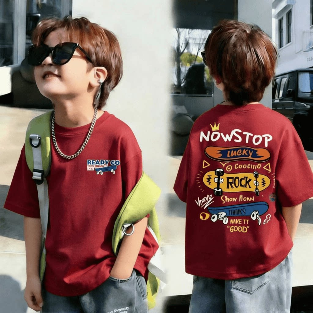 【纯棉】儿童夏季百搭短袖T恤韩版爆款男童中小童宝宝趣味上衣t恤