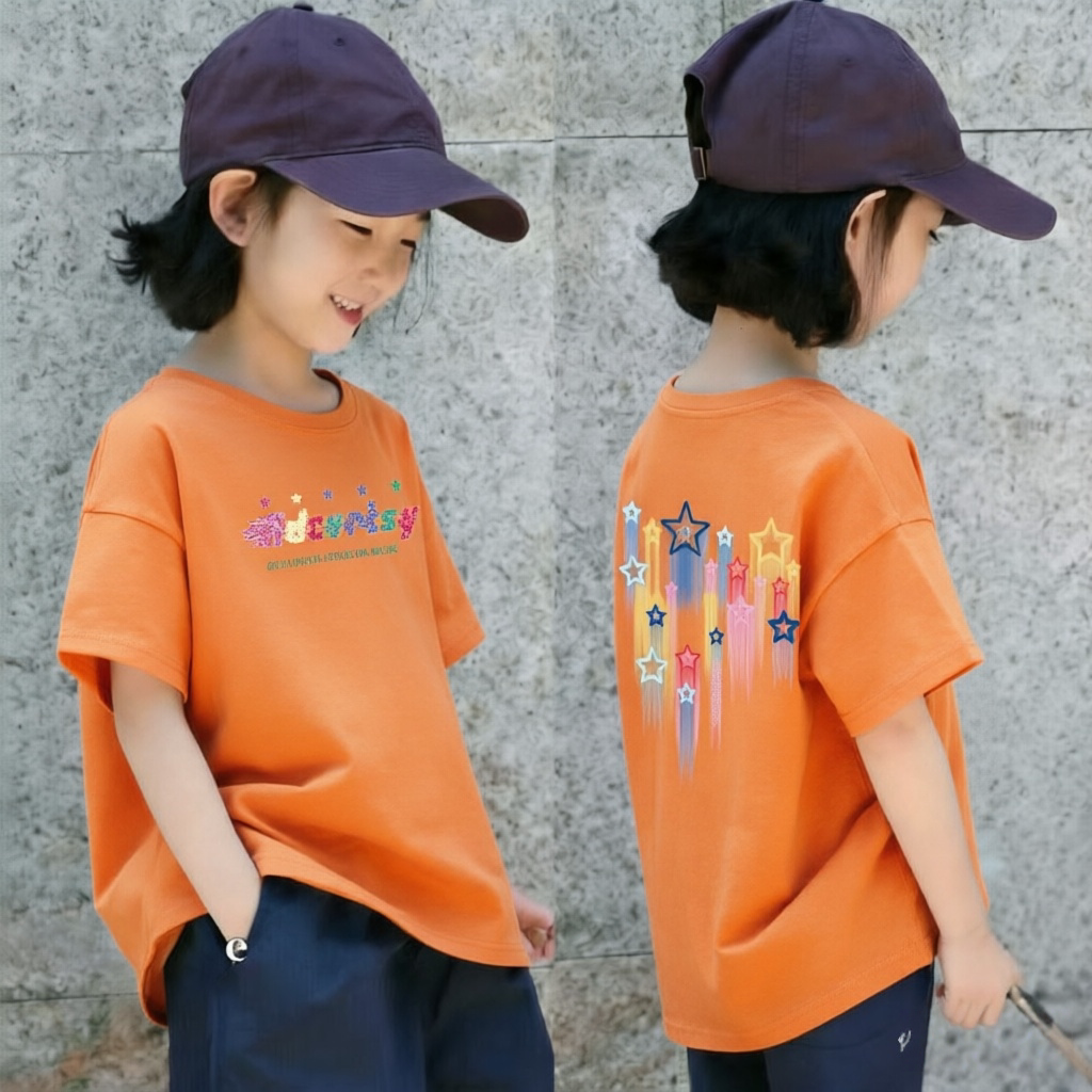 女童纯棉短袖t恤夏季新款圆领中小儿童韩版小众女宝宝时髦T恤上衣