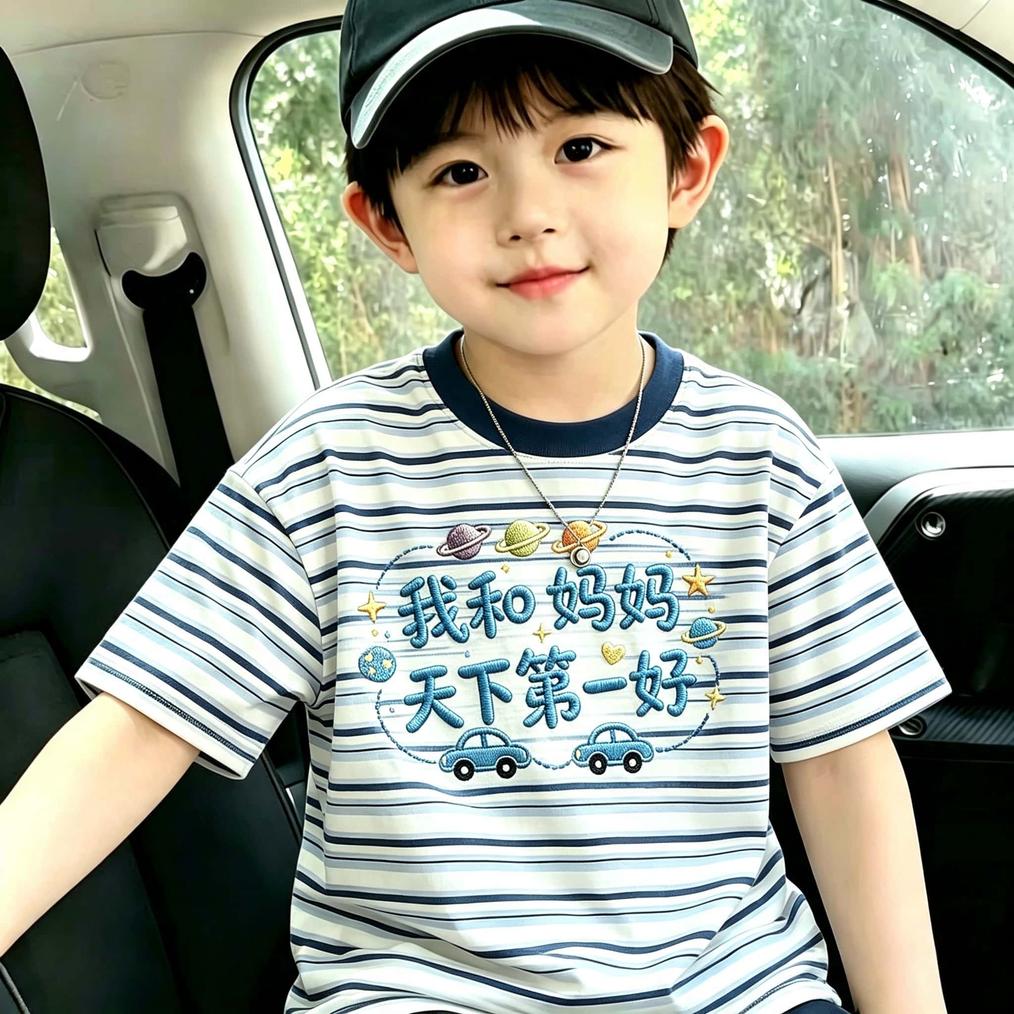 潮酷风韩版条纹纯棉短袖T恤夏季新款男童舒适亲肤透气不闷汗夏装t