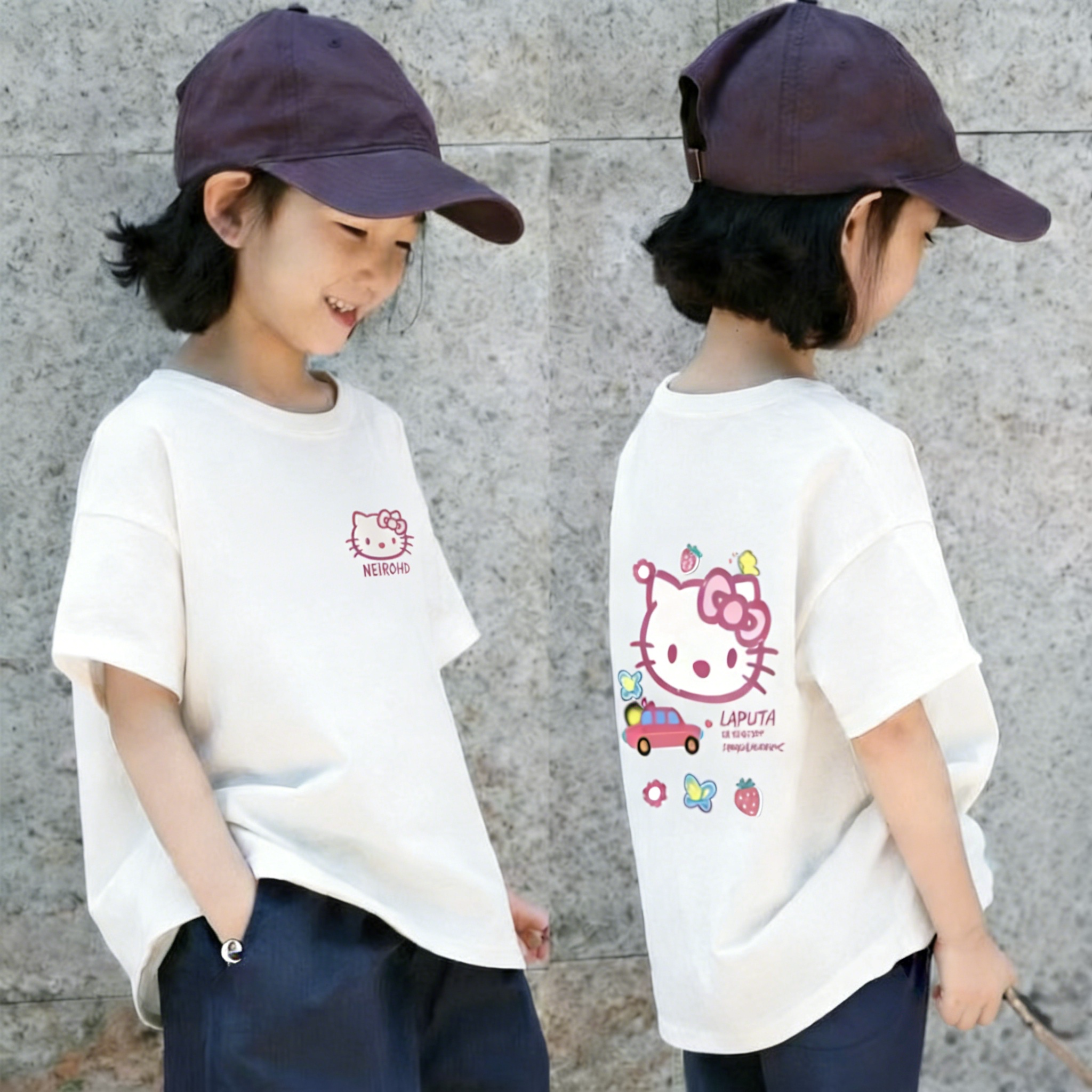 女童纯棉短袖t恤夏季新款圆领中小儿童韩版小众女宝宝时尚T恤上衣