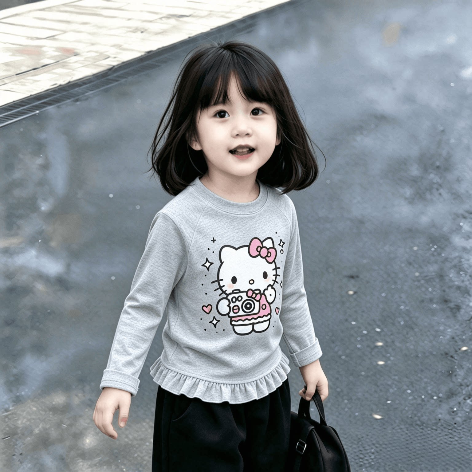 时尚童装婴幼儿长袖T恤春秋季荷叶花边新款女孩子上衣女童娃娃衫t