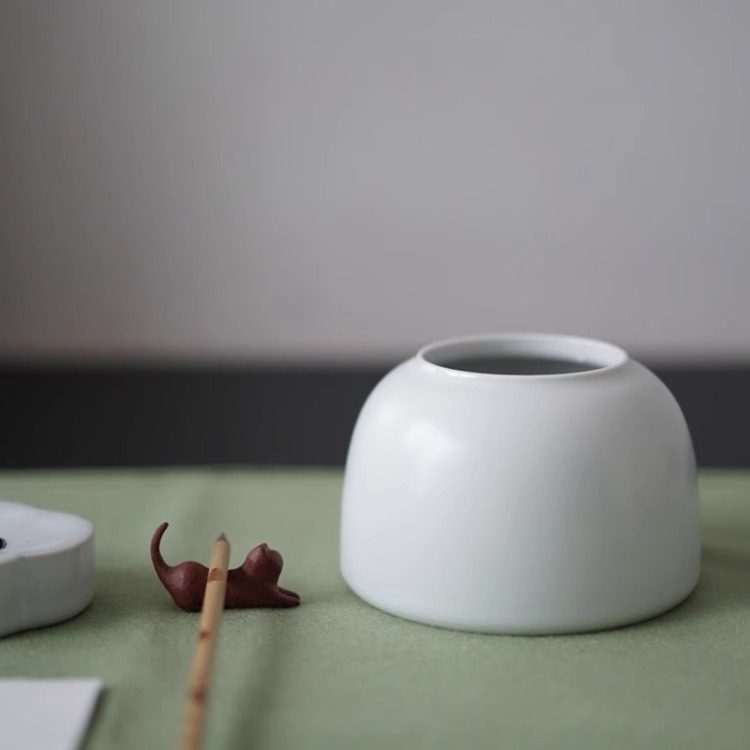 瓷器口-全手工月白釉笔洗 水盂 文房用具 水洗 渣斗 建水 洗毛笔,文具电教/文化用品/商务用品,笔洗,淘宝优惠券,粉丝福利购,淘宝优惠卷