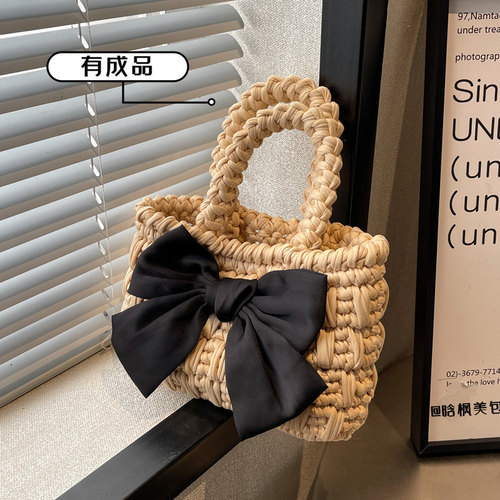 ins蝴蝶结礼物diy手工编织包