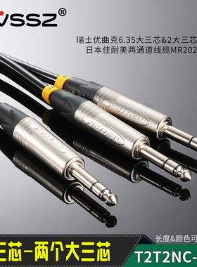 进口DIY手工成品线佳耐美MR202-2AT两声道6.35一分二NP3X大三芯2X