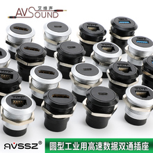 圆型模块带防尘盖Hdmi网络RJ45插座机箱前置usb接口信息盒TypeC形