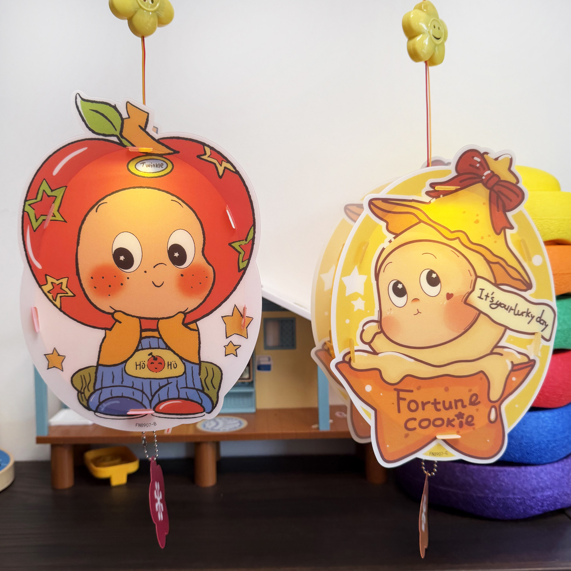 中秋节星星人儿童音乐发光灯笼拉布布库洛米手提diy制作卡通花灯
