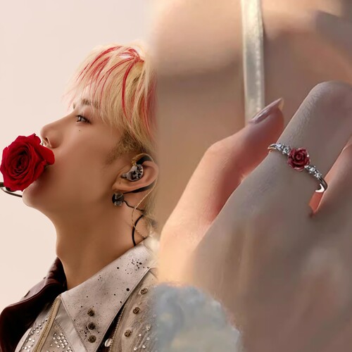 种地吧十个勤天鹭卓物料玫瑰花戒指可调节演唱会周边礼物装饰